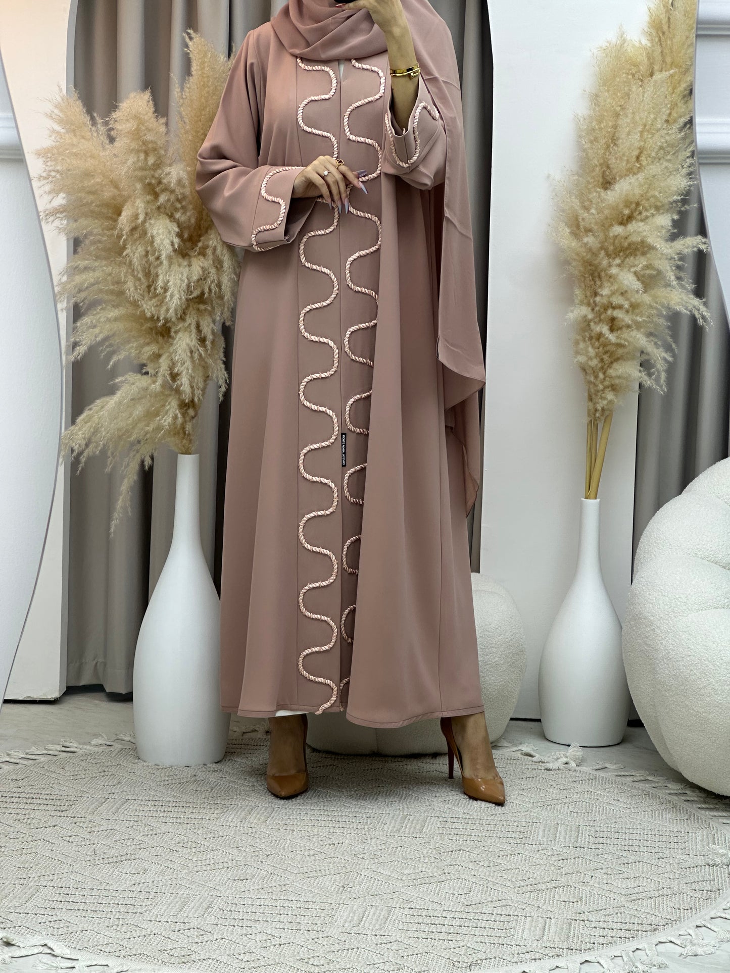 C Rose Pink Ramadan Eid Abaya