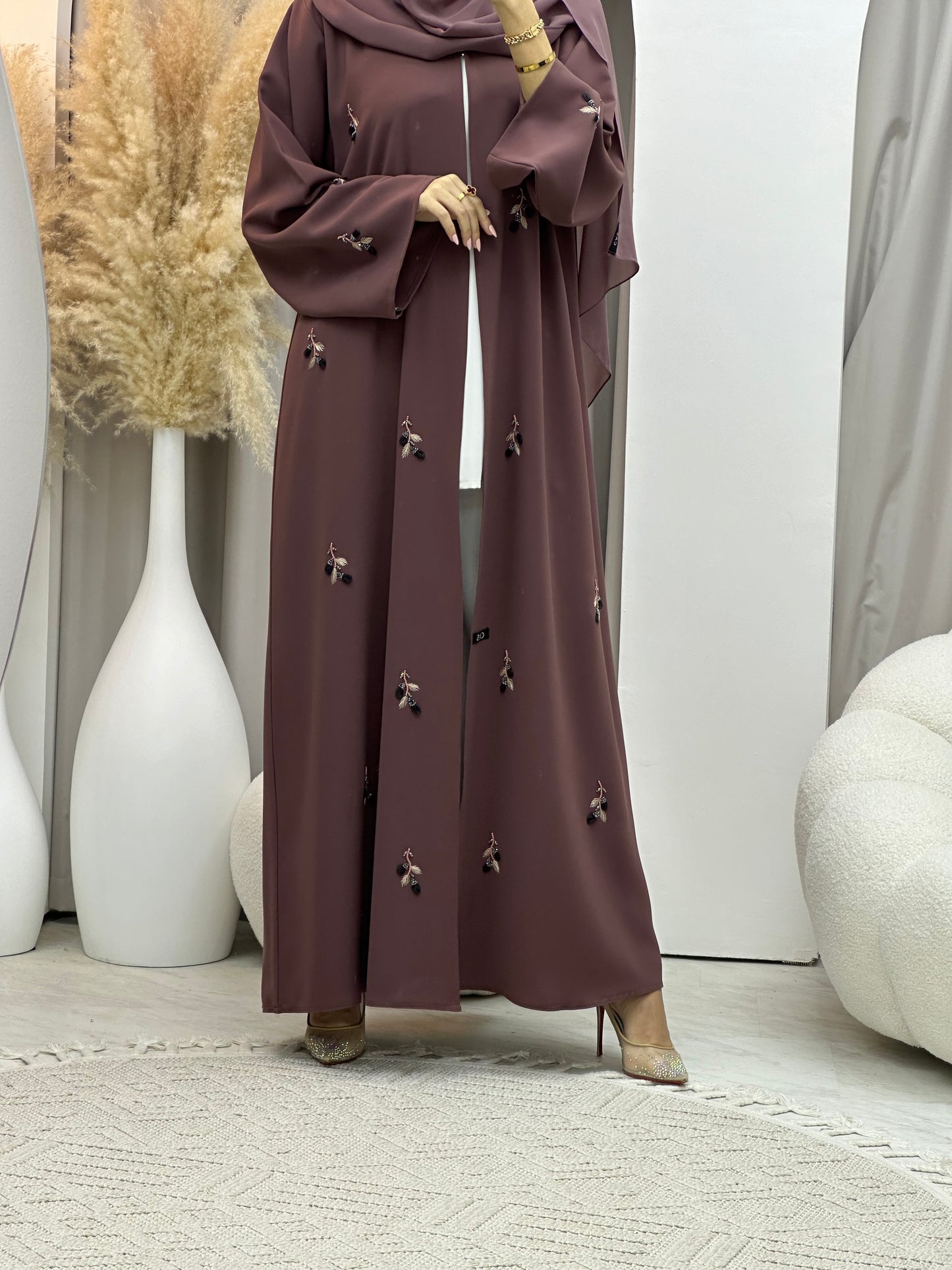 C 0071 Purple Crepe Abaya