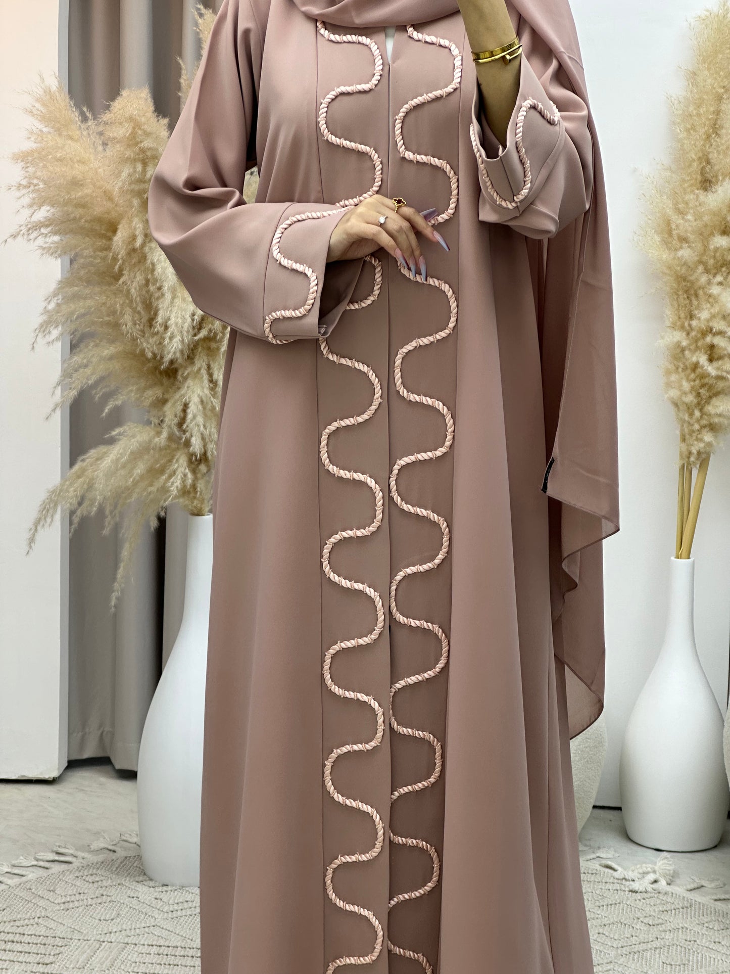 C Rose Pink Ramadan Eid Abaya