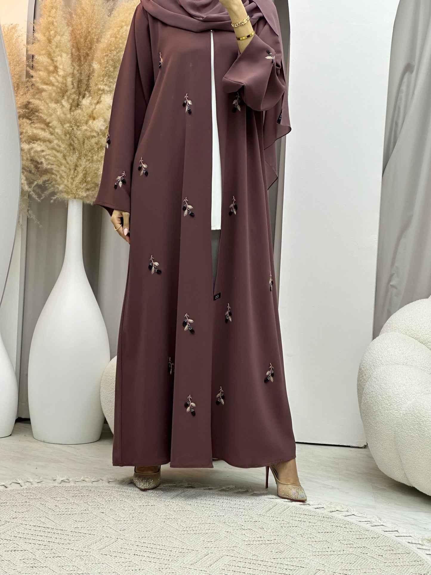 C 0071 Purple Crepe Abaya