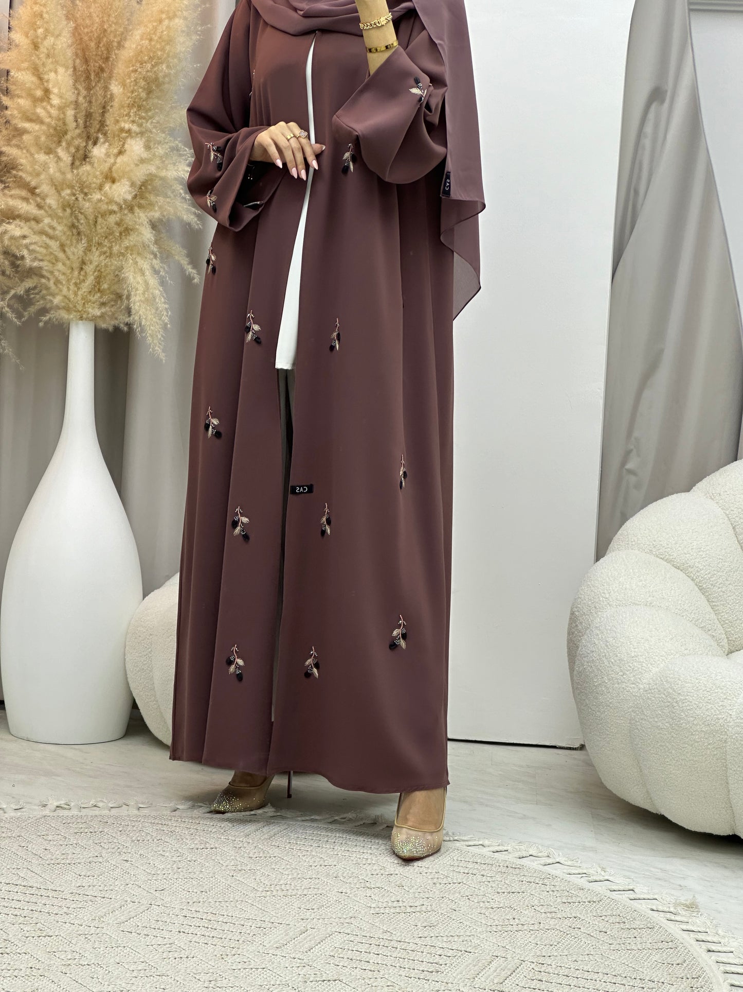 C 0071 Purple Crepe Abaya