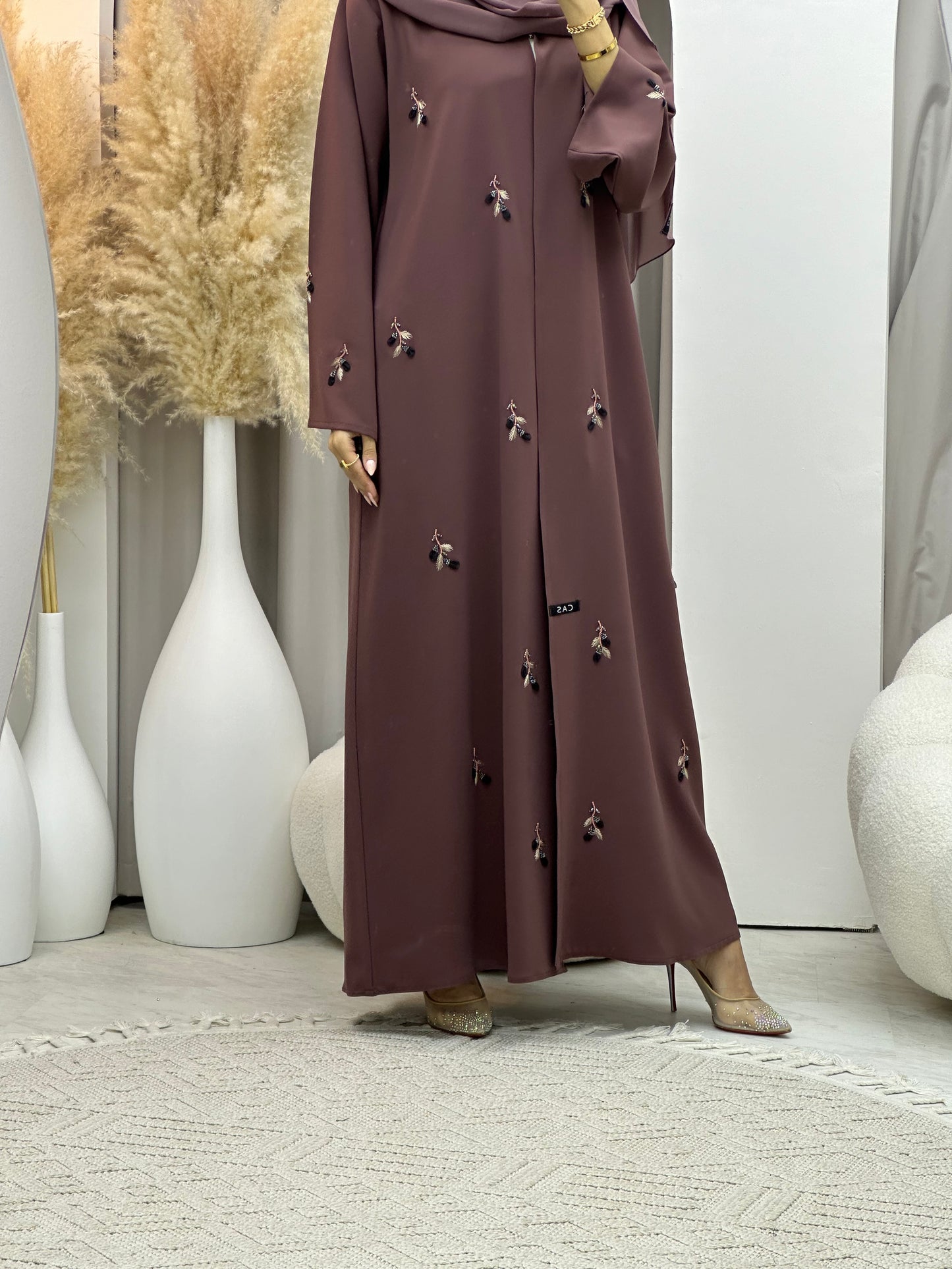 C 0071 Purple Crepe Abaya