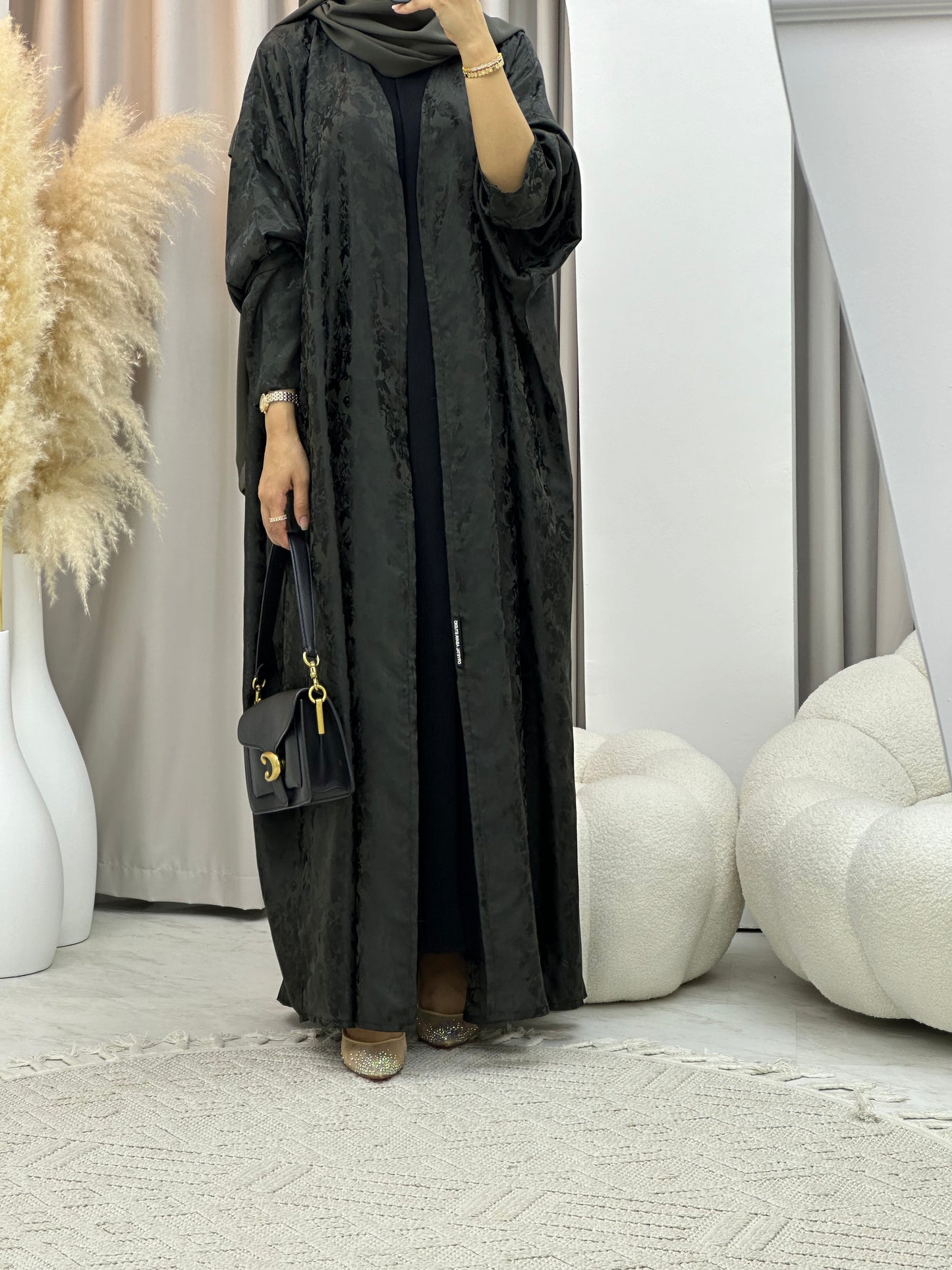 C 0250-05 Olive Floral Abaya