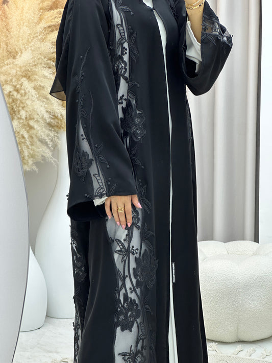 C 0479 Black Classic Lace Abaya