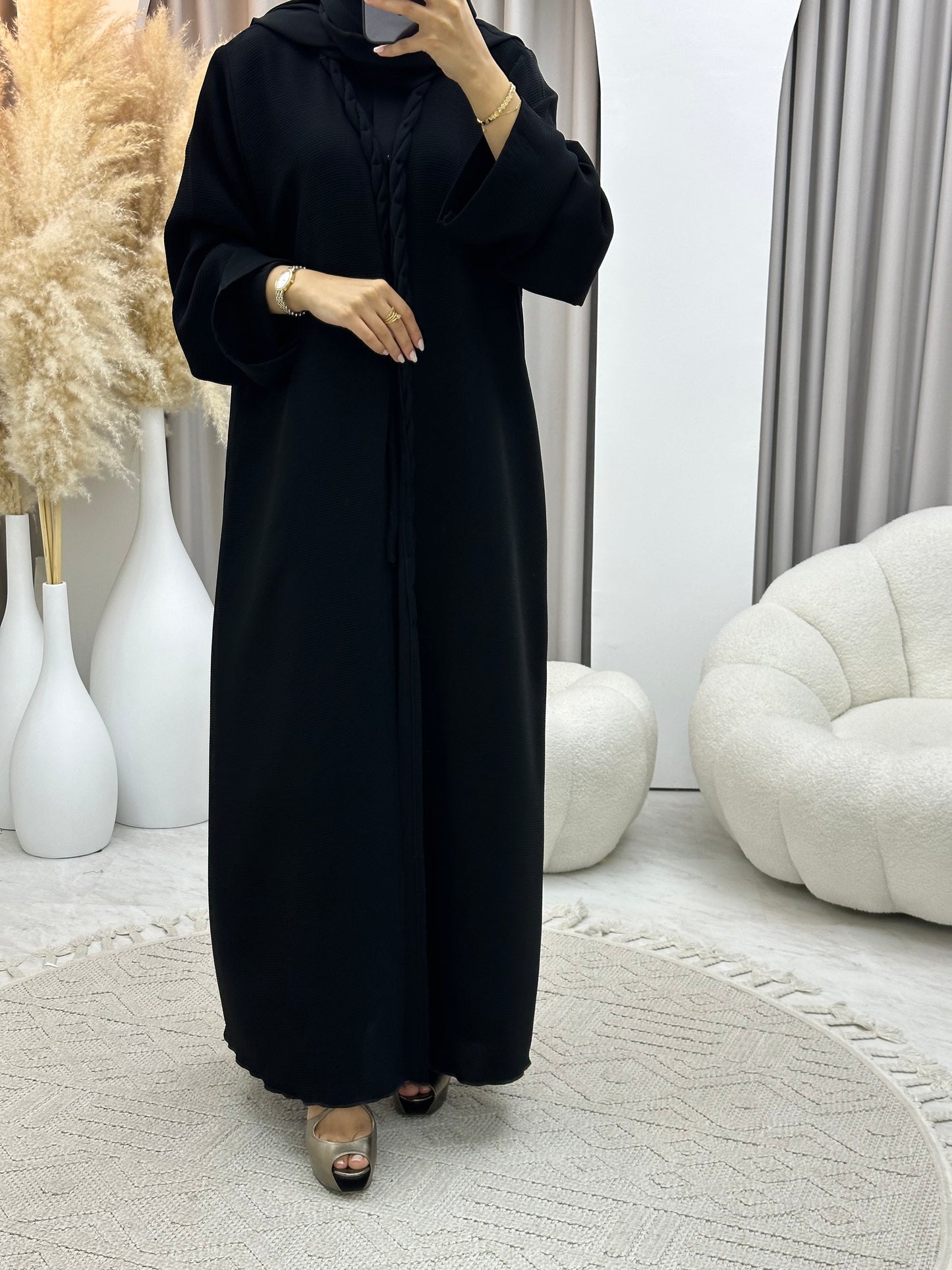 C 0485 Black Work Abaya