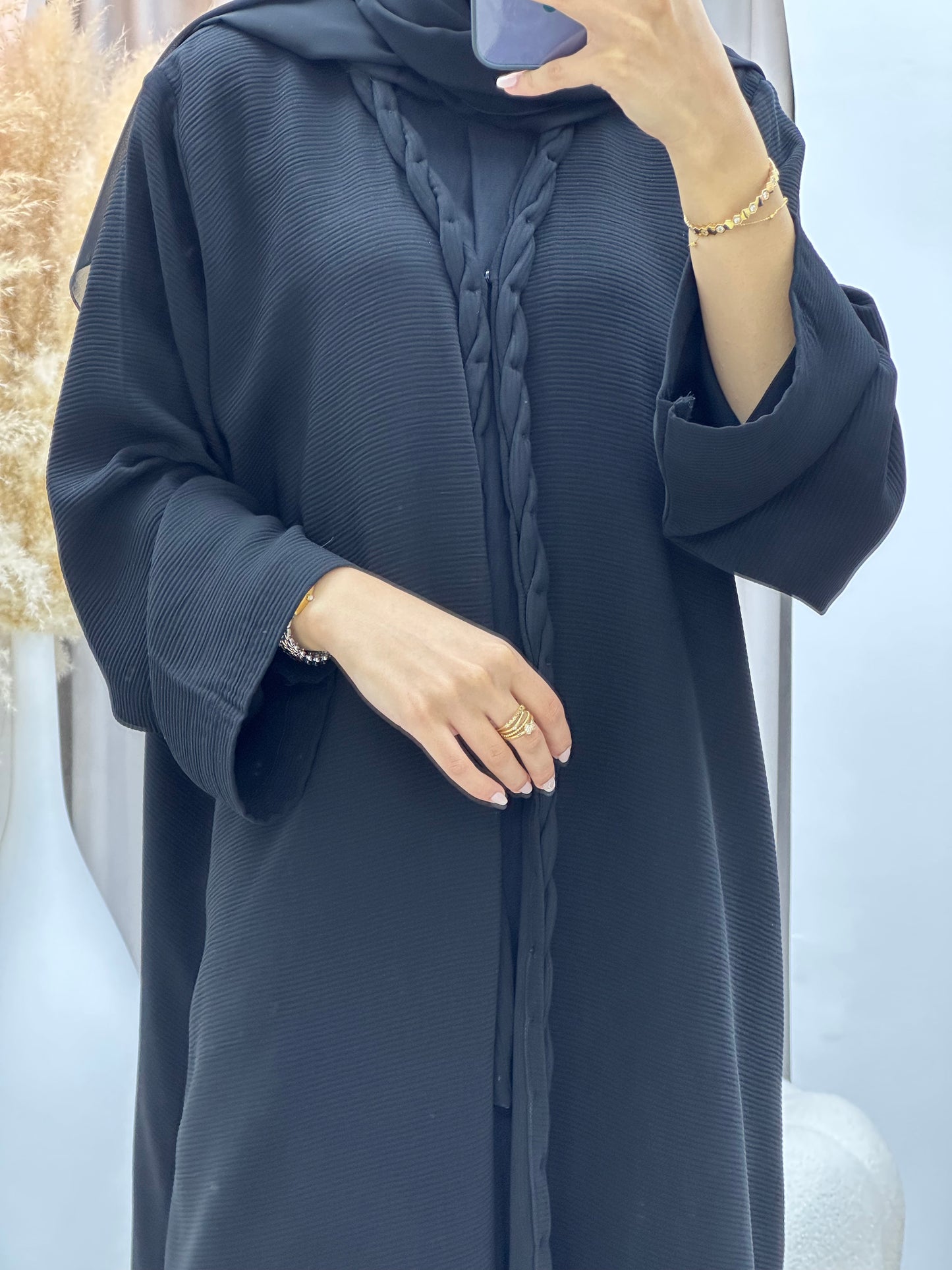 C 0485 Black Work Abaya