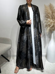 C 1641 Grey Shimmer Abaya
