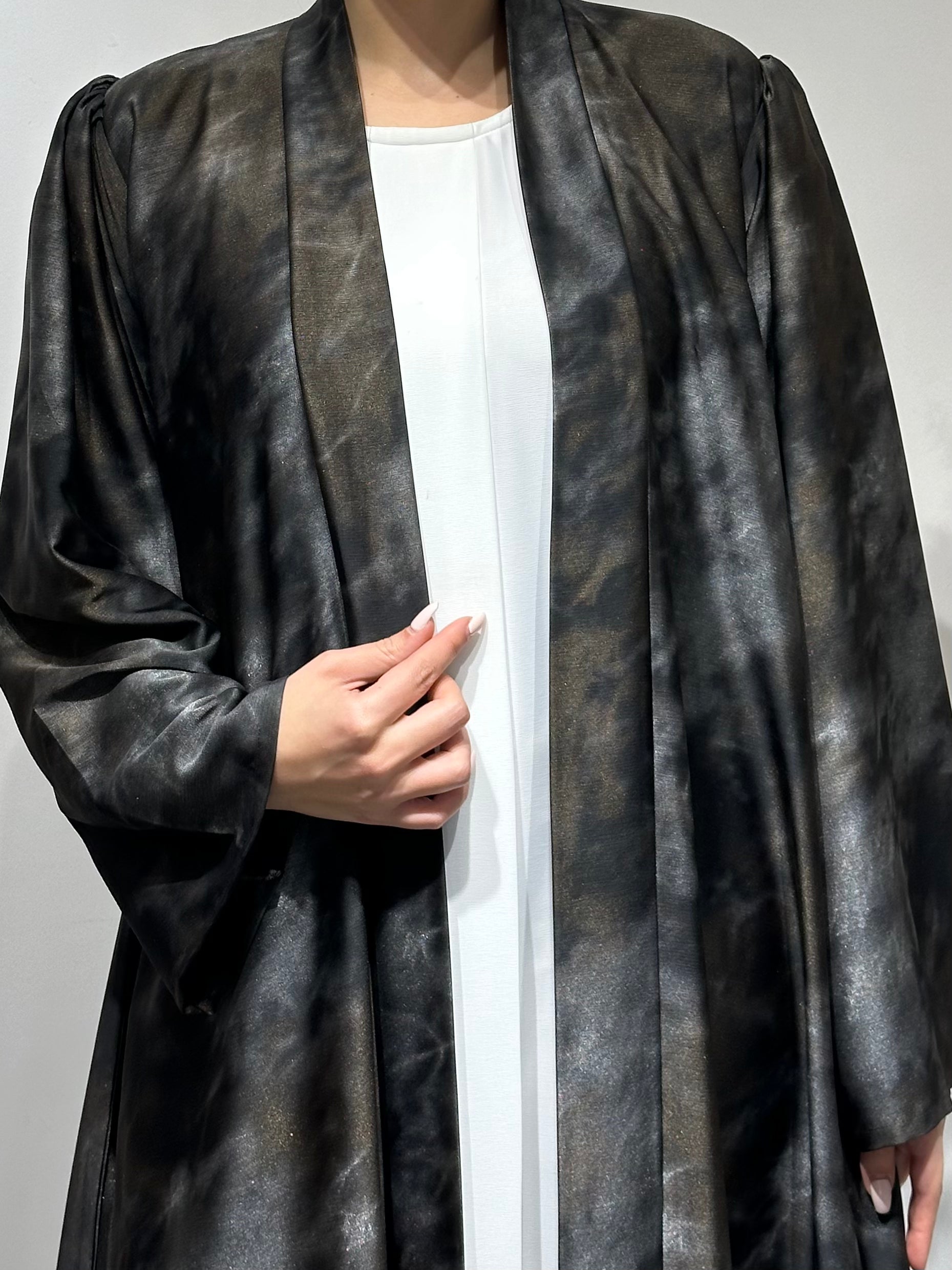 C 1641 Grey Shimmer Abaya