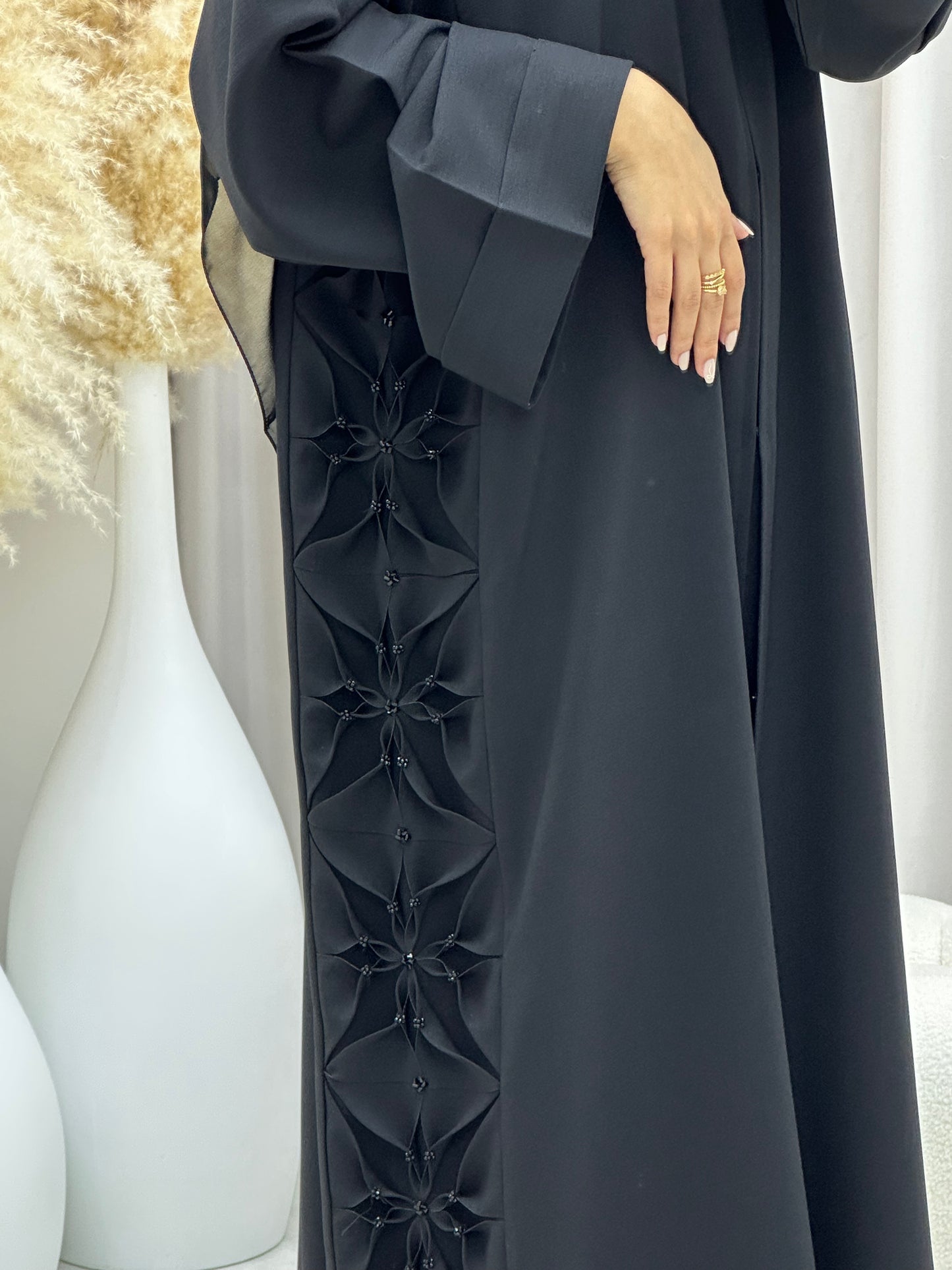 C 0483 Black Classic Lace Abaya