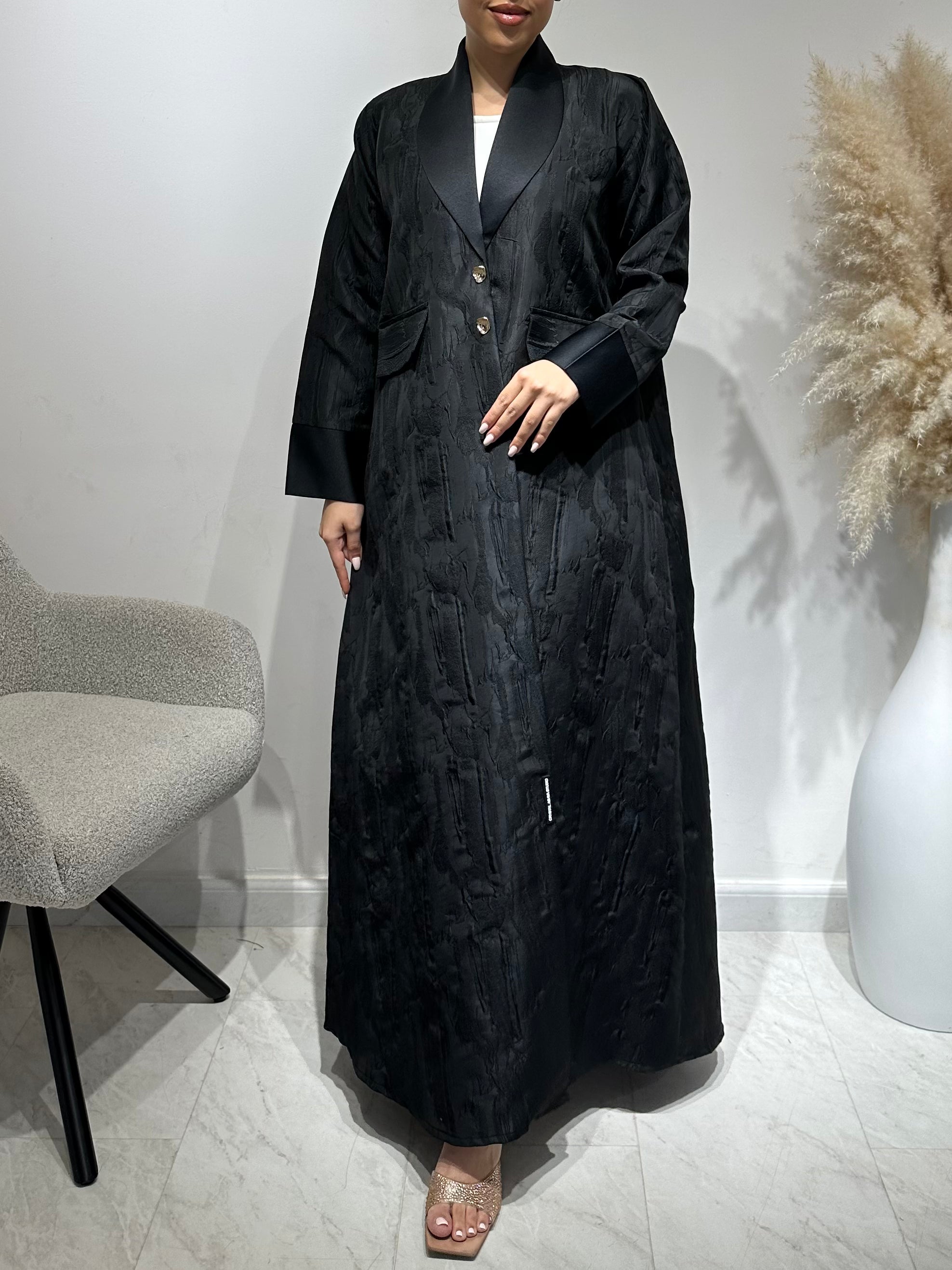 C 1643 Black Coat Abaya