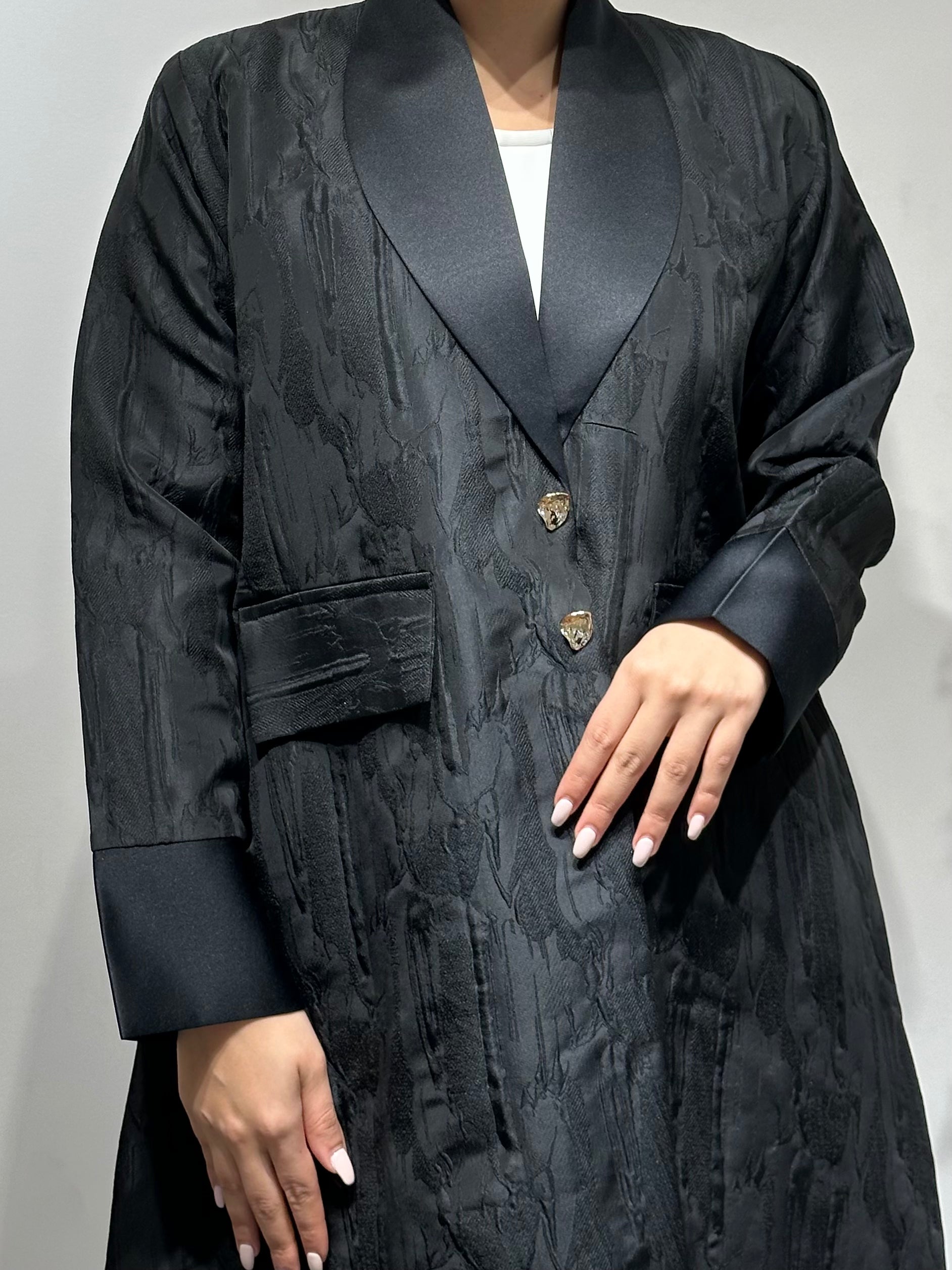C 1643 Black Coat Abaya