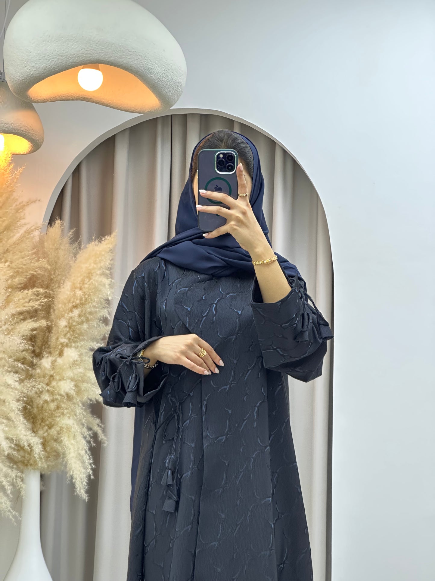 C 0480 Blue Tieknot Abaya