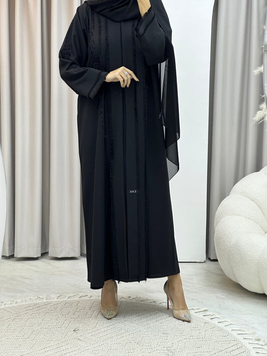 C Black Handwork Abaya Set