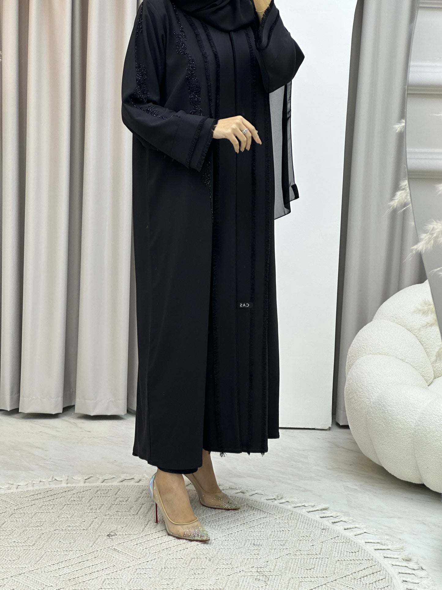 C Black Handwork Abaya Set