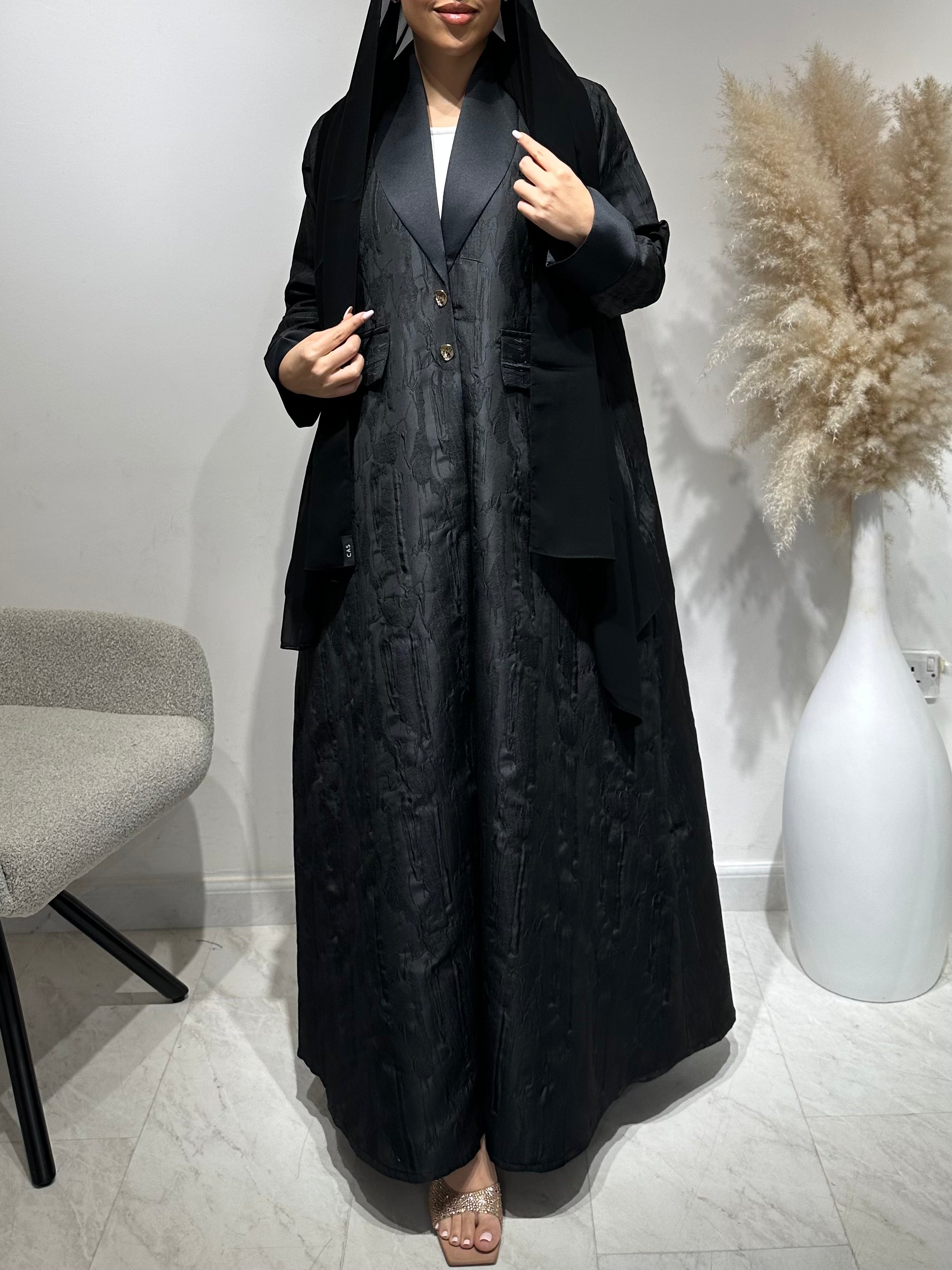 C 1643 Black Coat Abaya
