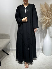C 1645 Black Stripe Printed Abaya