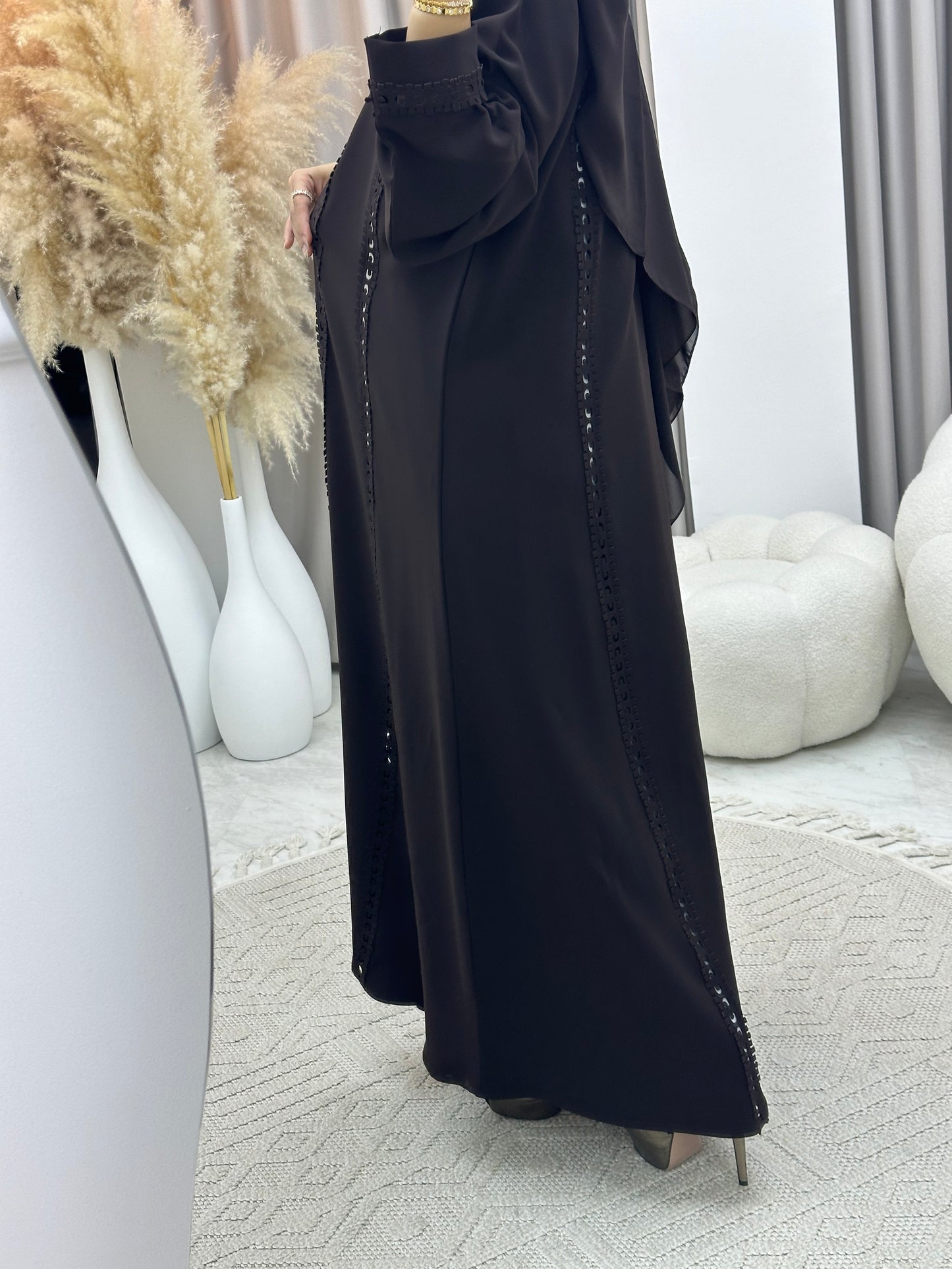 C 0255 Dark Brown Abaya