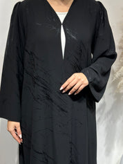 C 1645 Black Stripe Printed Abaya