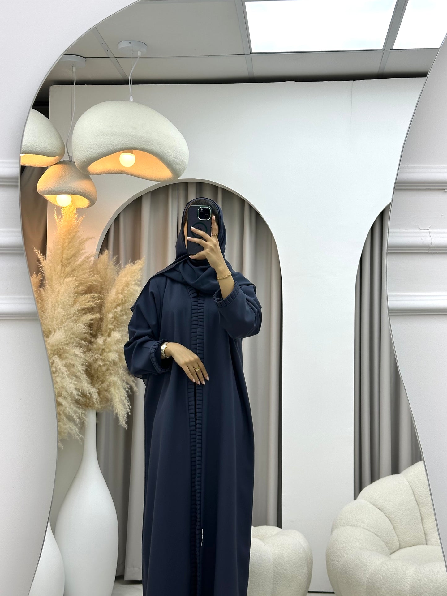 C 0481 Blue Frill Abaya