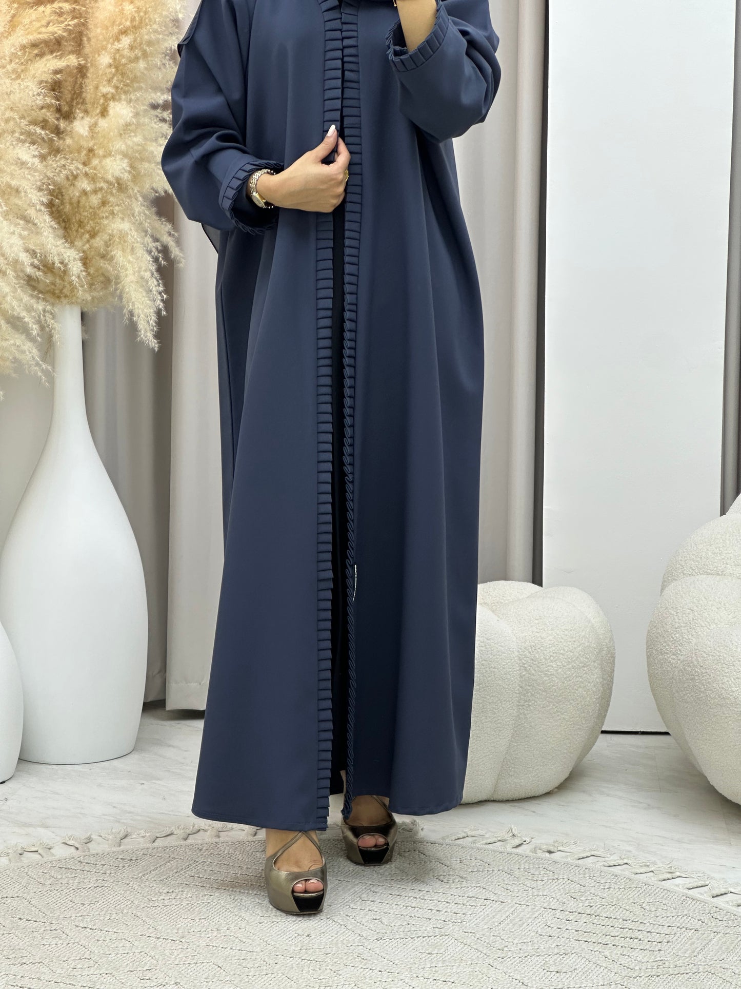 C 0481 Blue Frill Abaya