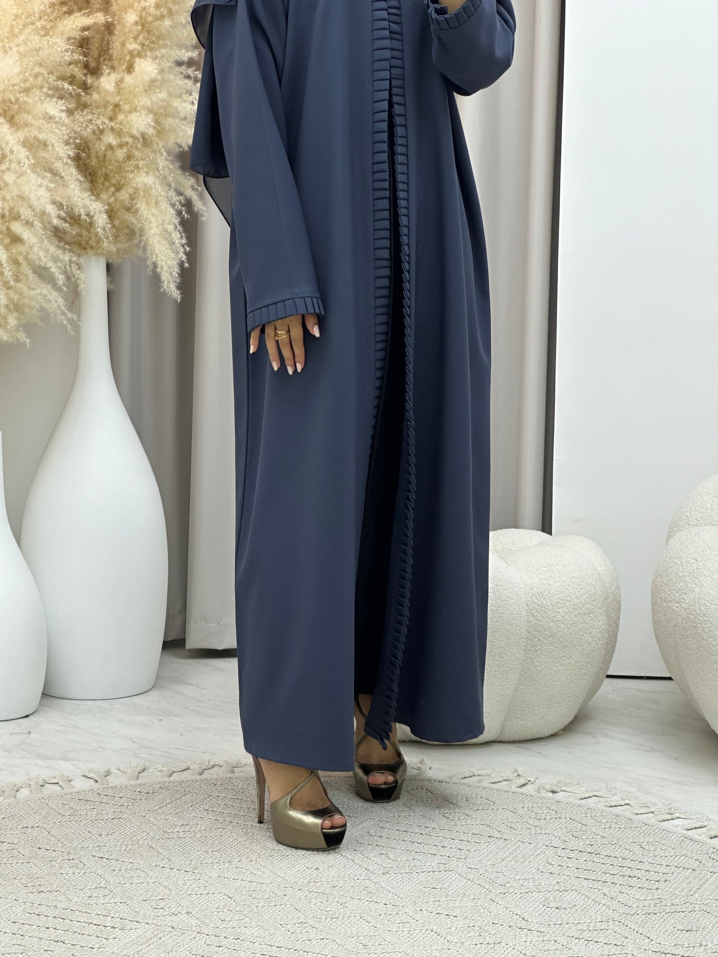 C 0481 Blue Frill Abaya