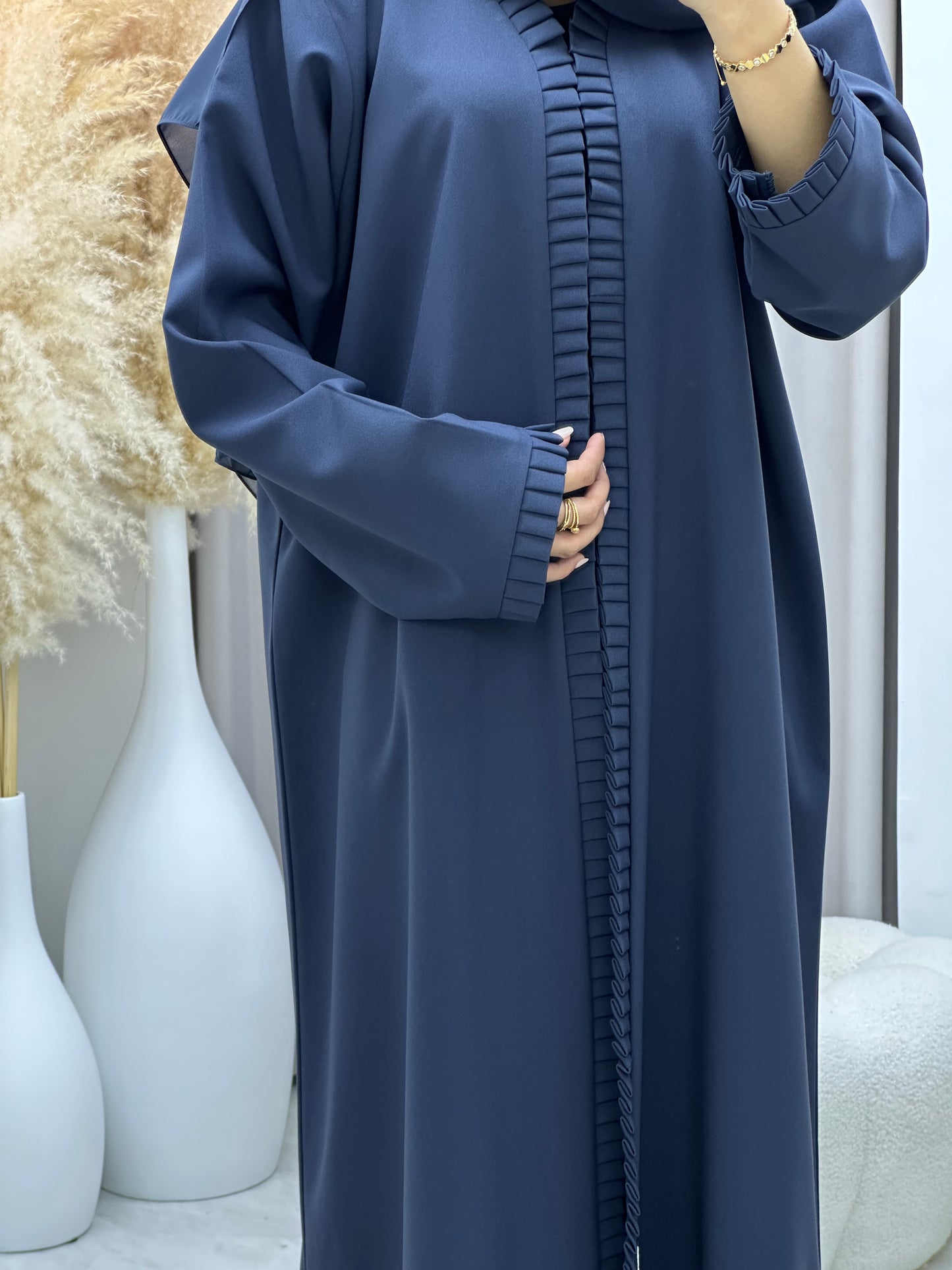 C 0481 Blue Frill Abaya