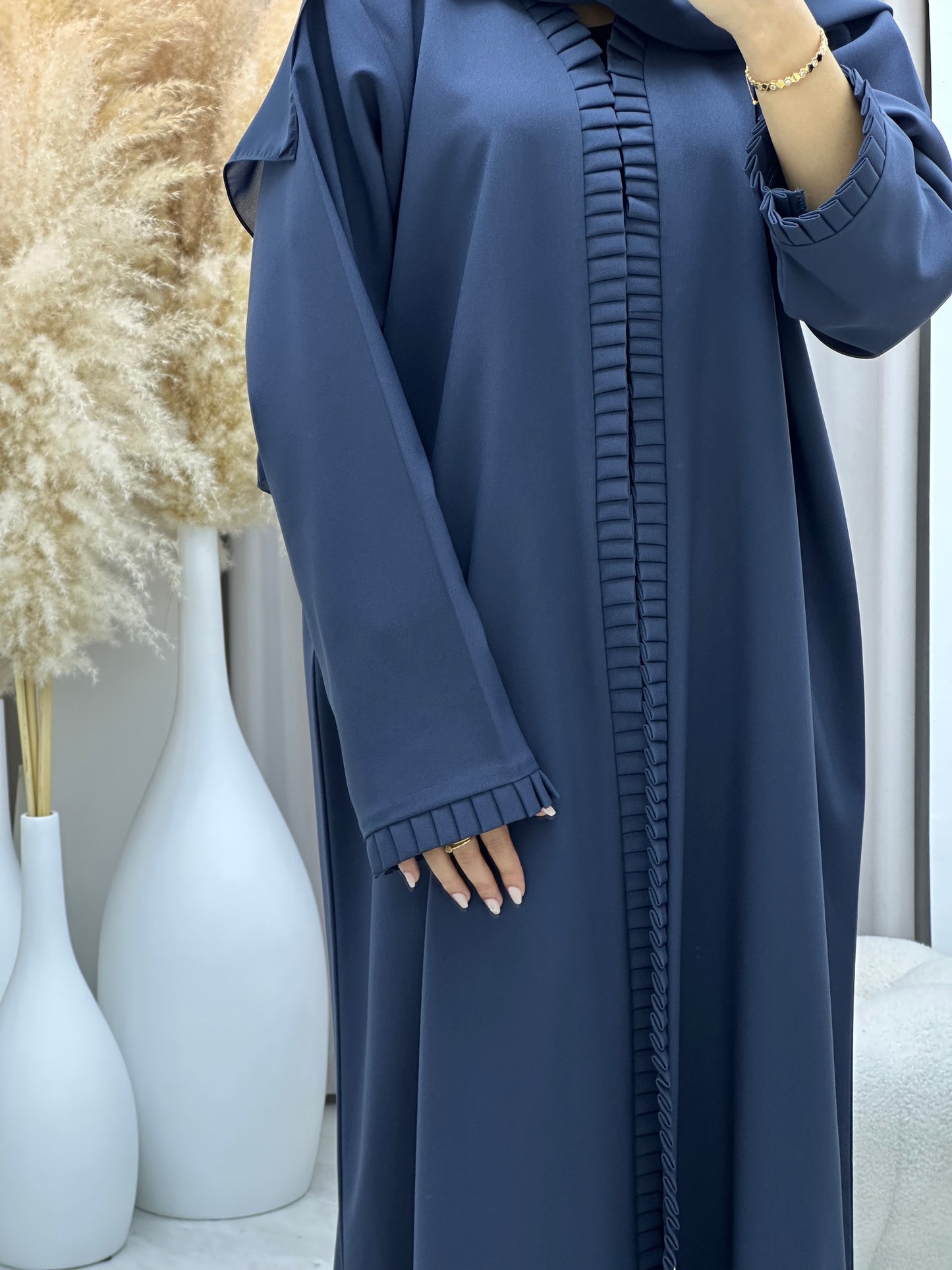 C 0481 Blue Frill Abaya