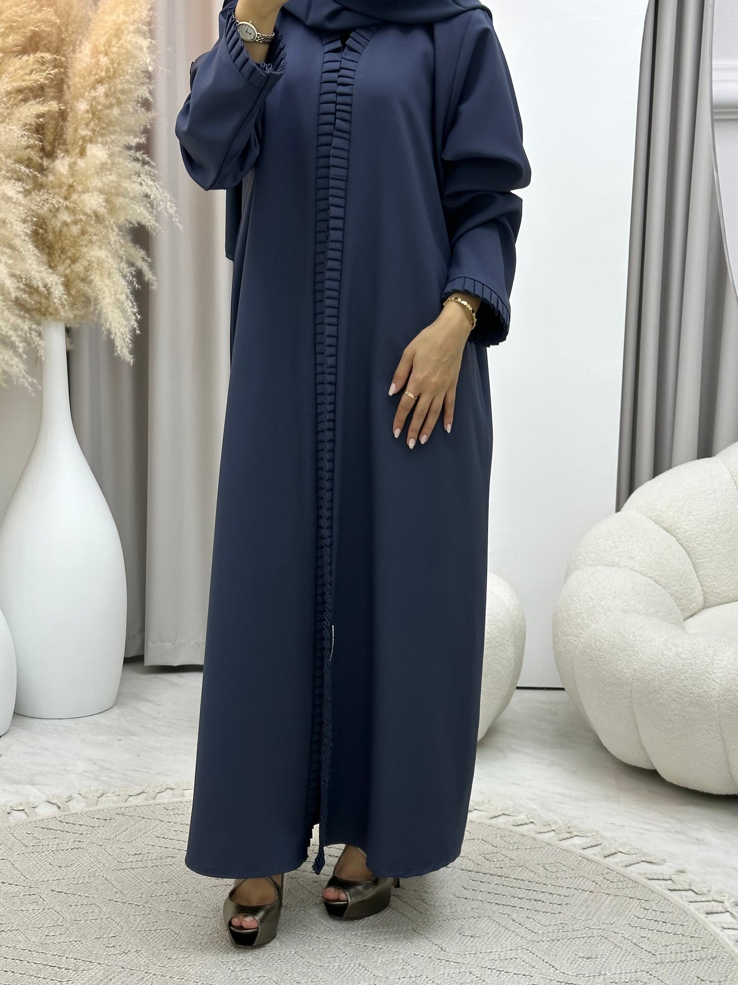 C 0481 Blue Frill Abaya