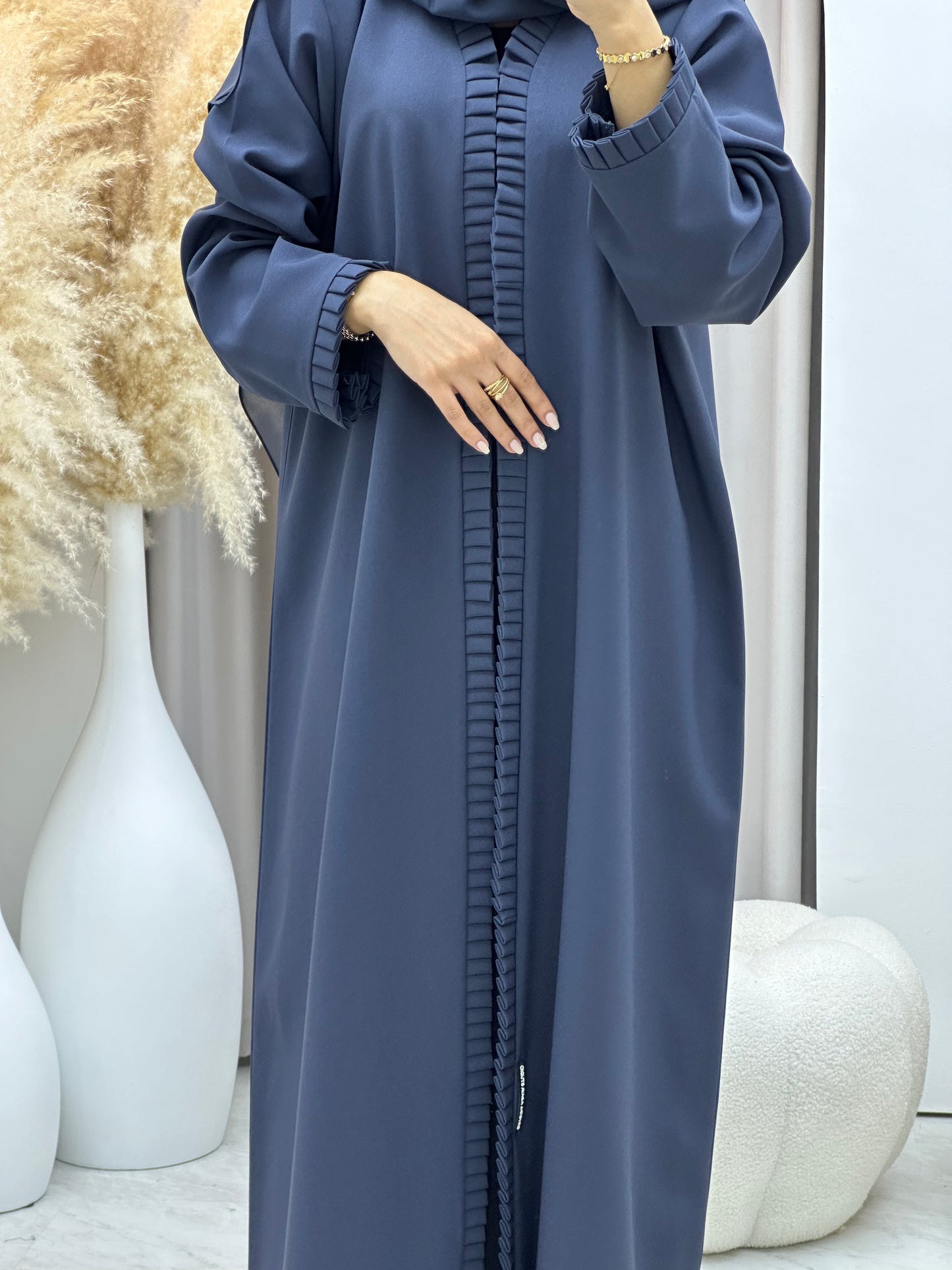 C 0481 Blue Frill Abaya