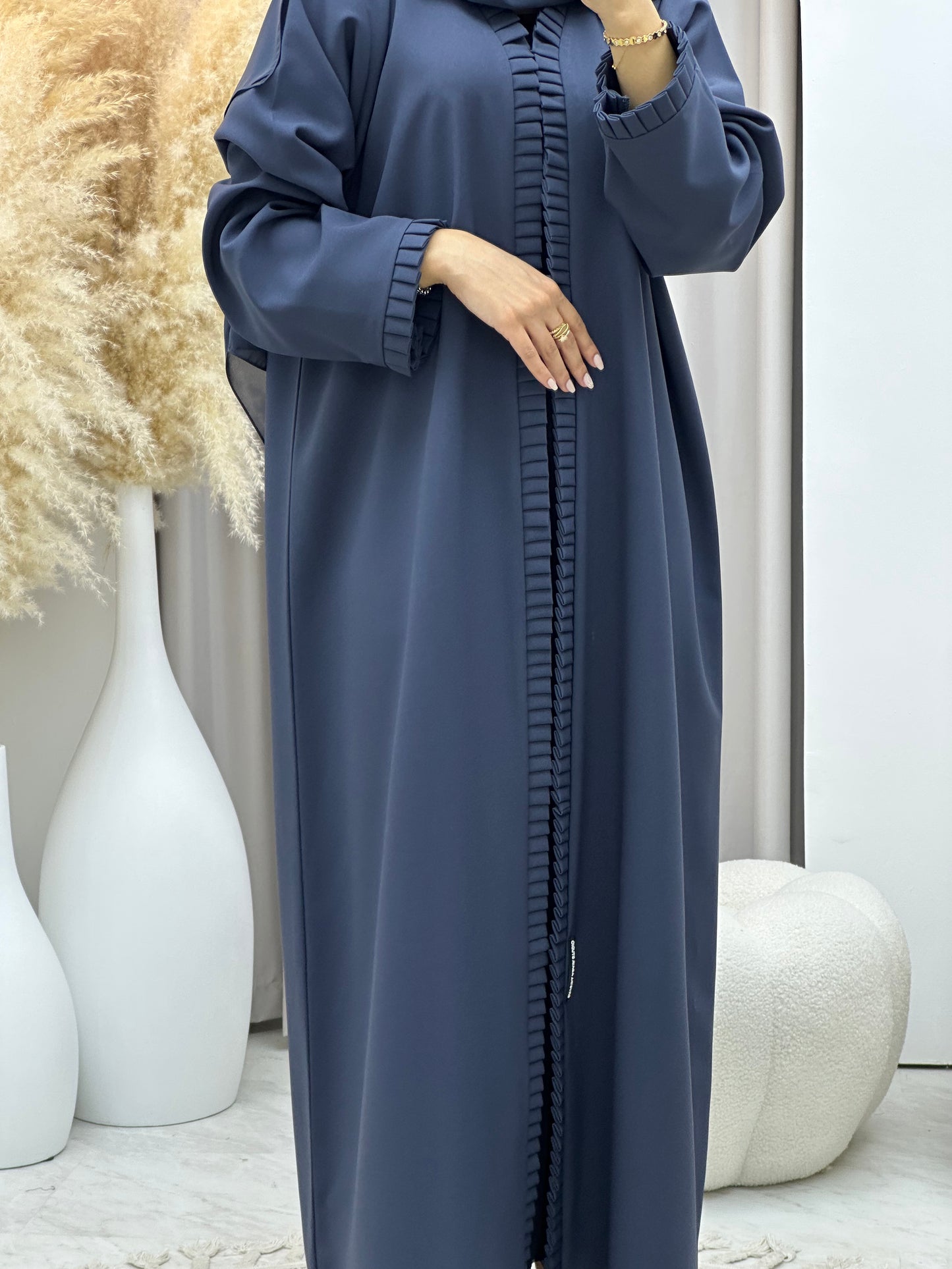 C 0481 Blue Frill Abaya