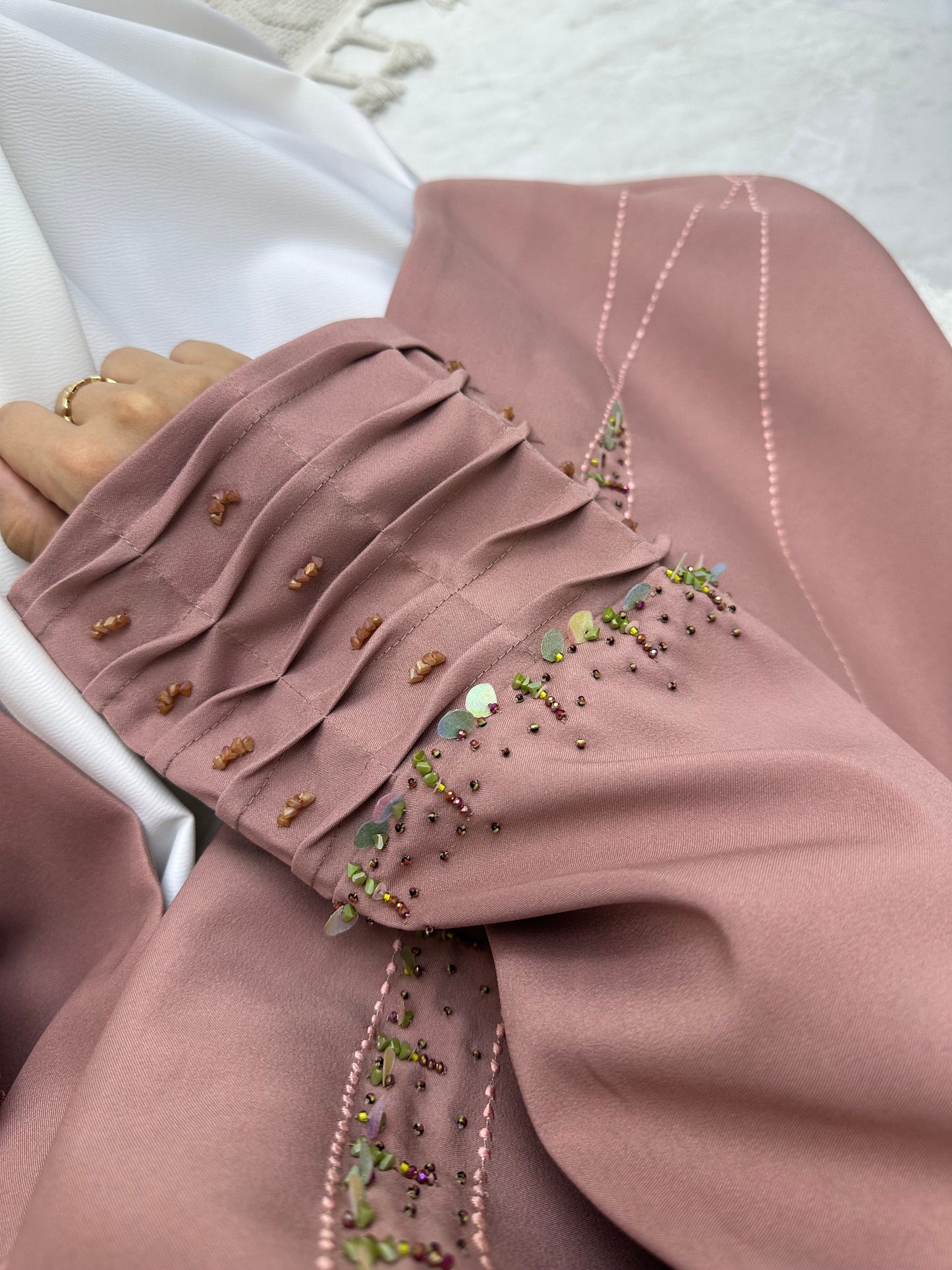 C 0253 Beaded Pink Abaya