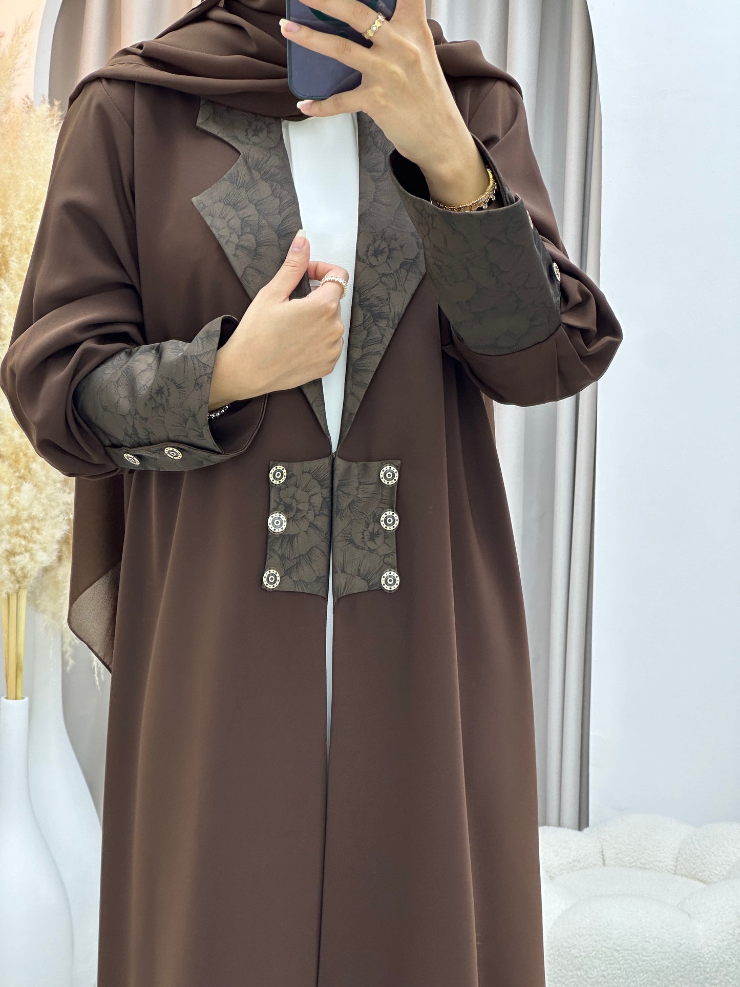 C 0254 Brown Coat Abaya