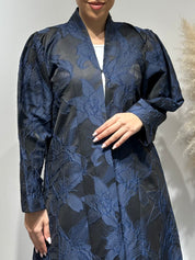 C 1647 Dark Blue Floral Abaya