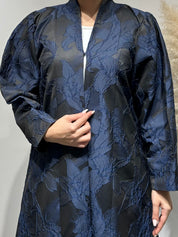 C 1647 Dark Blue Floral Abaya