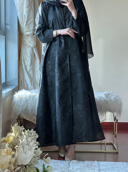 C-Black Work Abaya Set 101