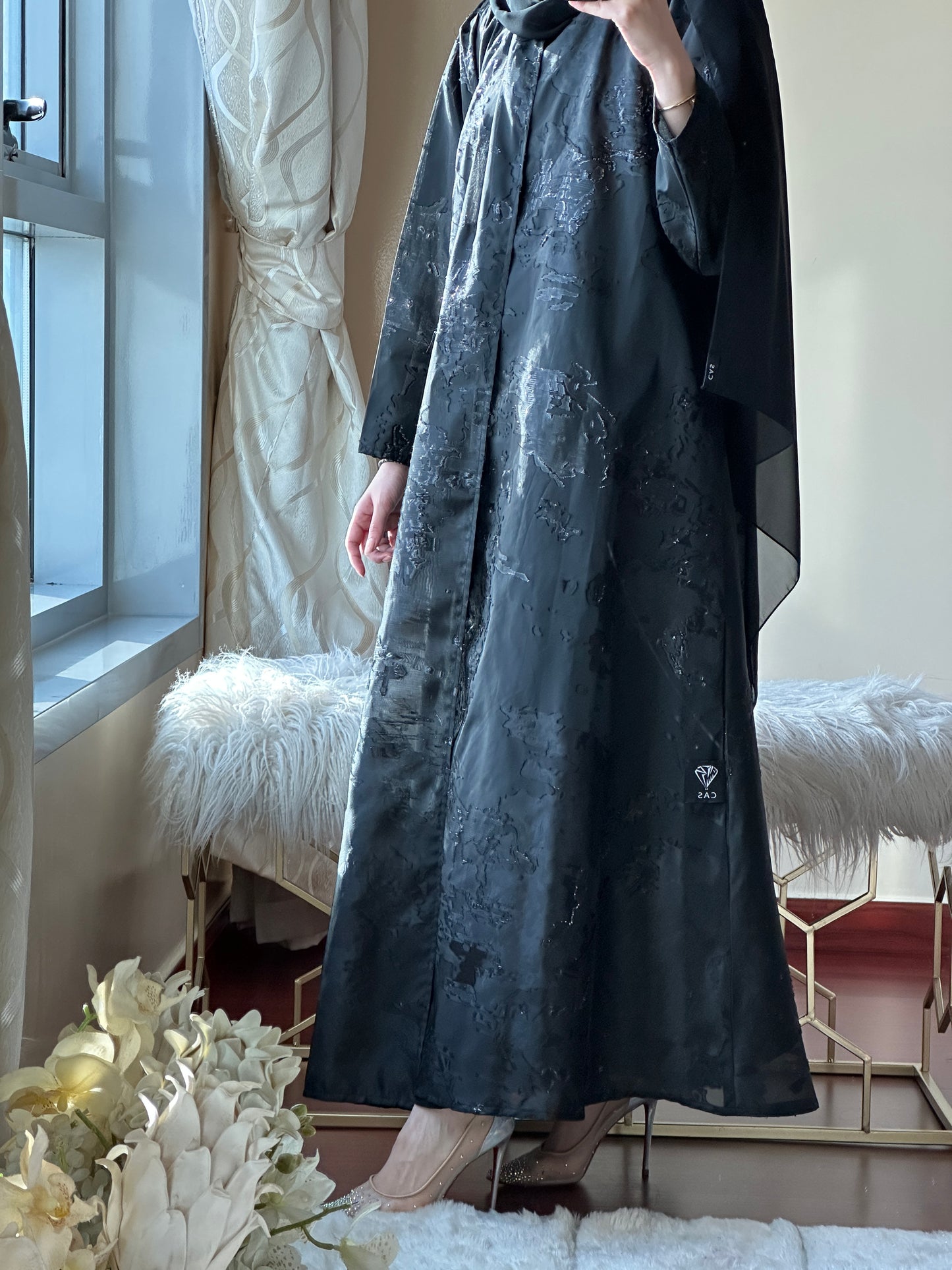 C-Black Work Abaya Set 101