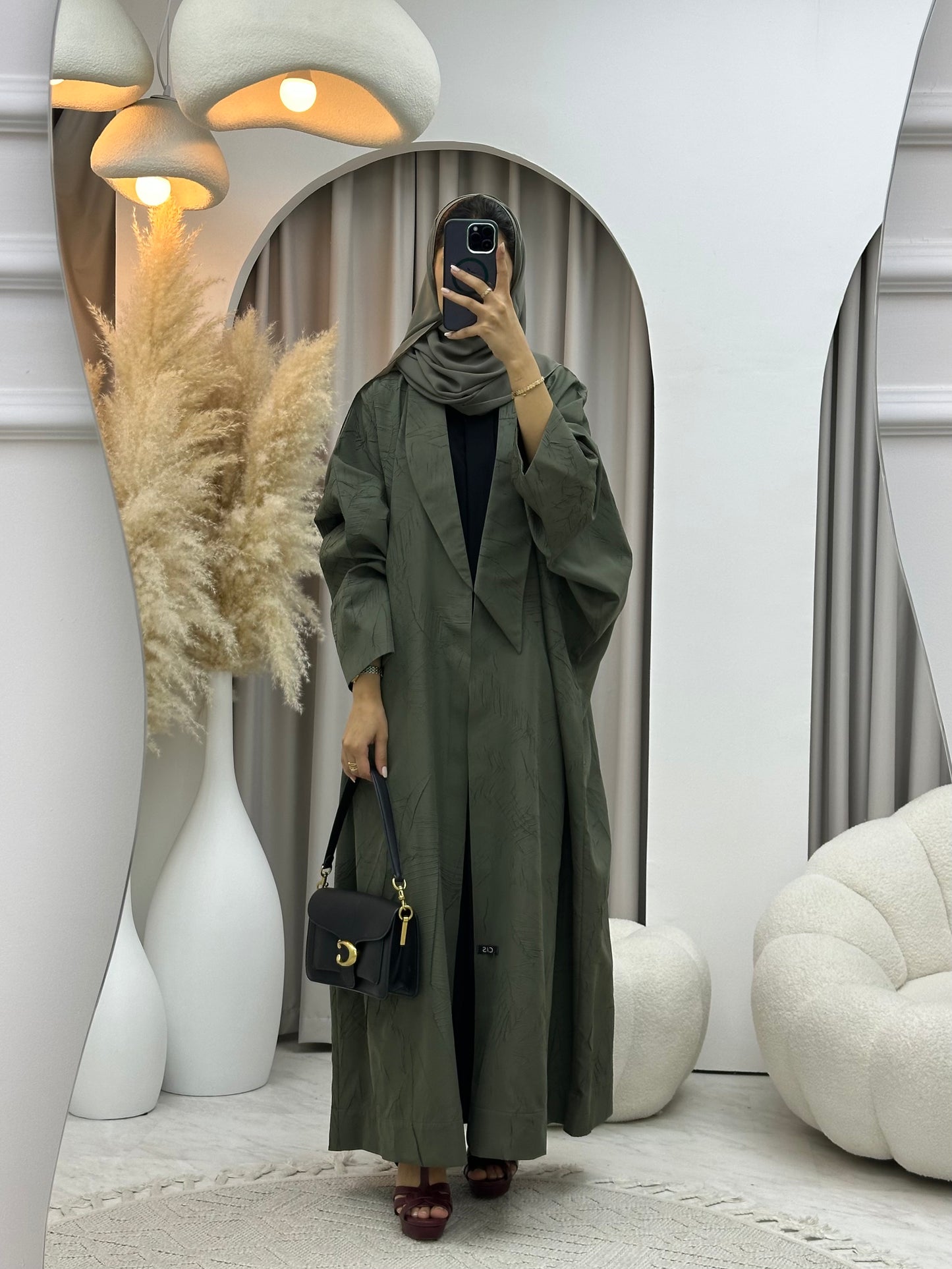 C 0427 Olive Bisht Abaya