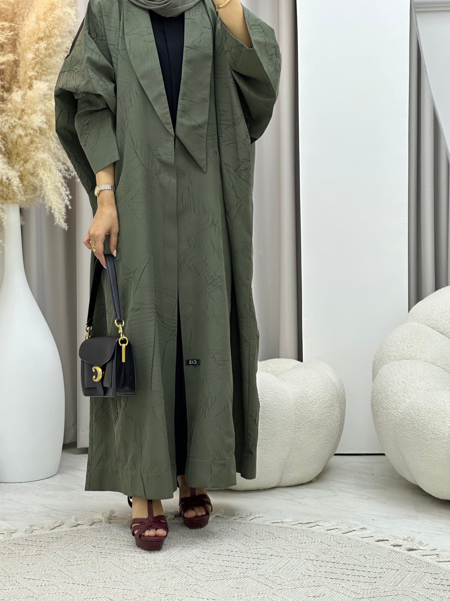 C 0427 Olive Bisht Abaya