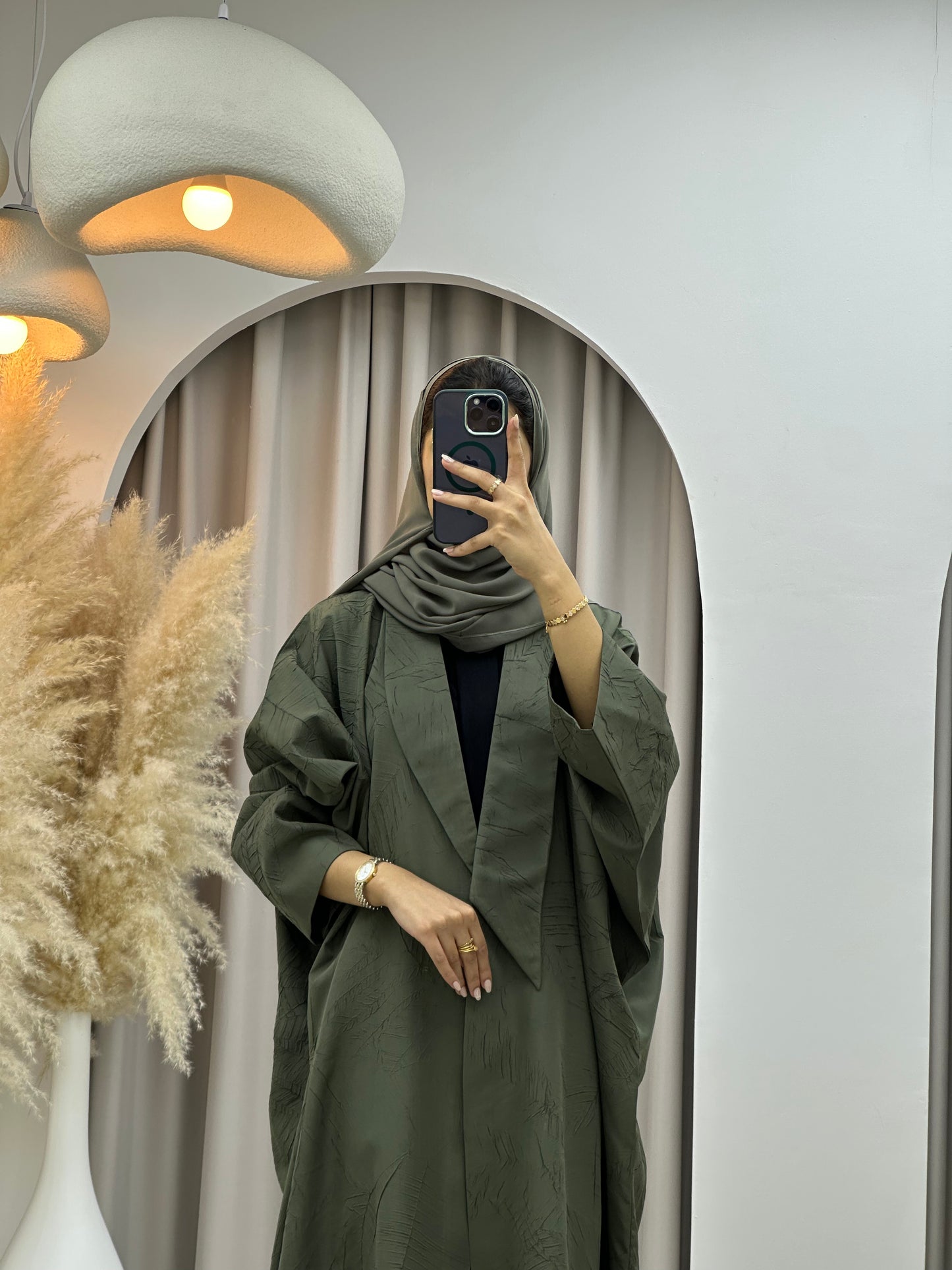 C 0427 Olive Bisht Abaya