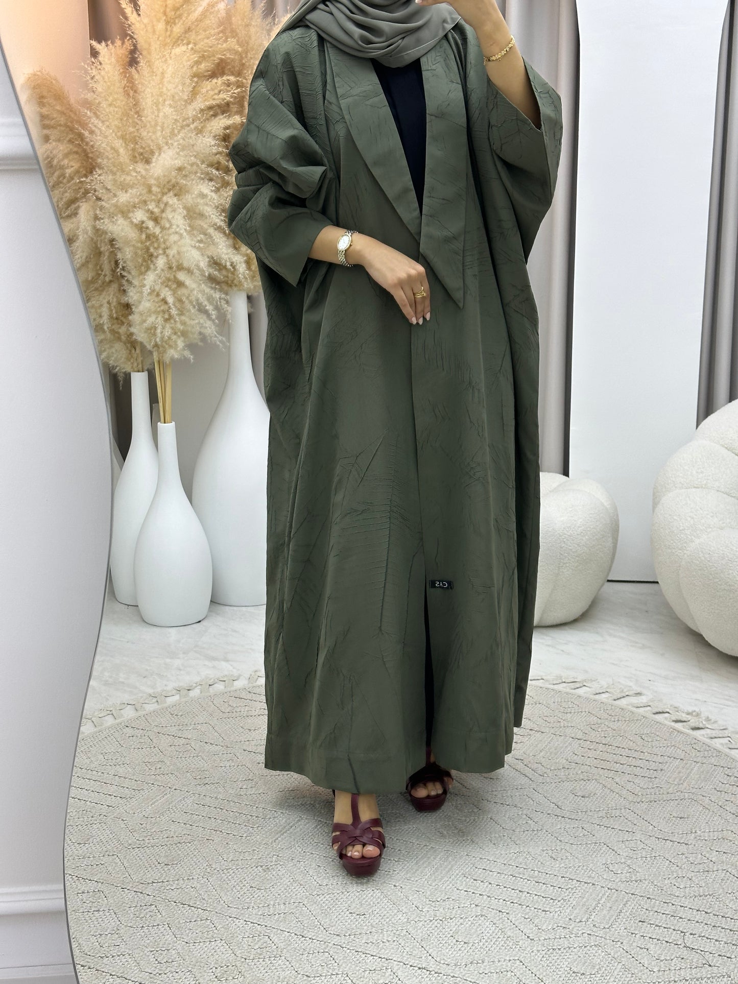 C 0427 Olive Bisht Abaya