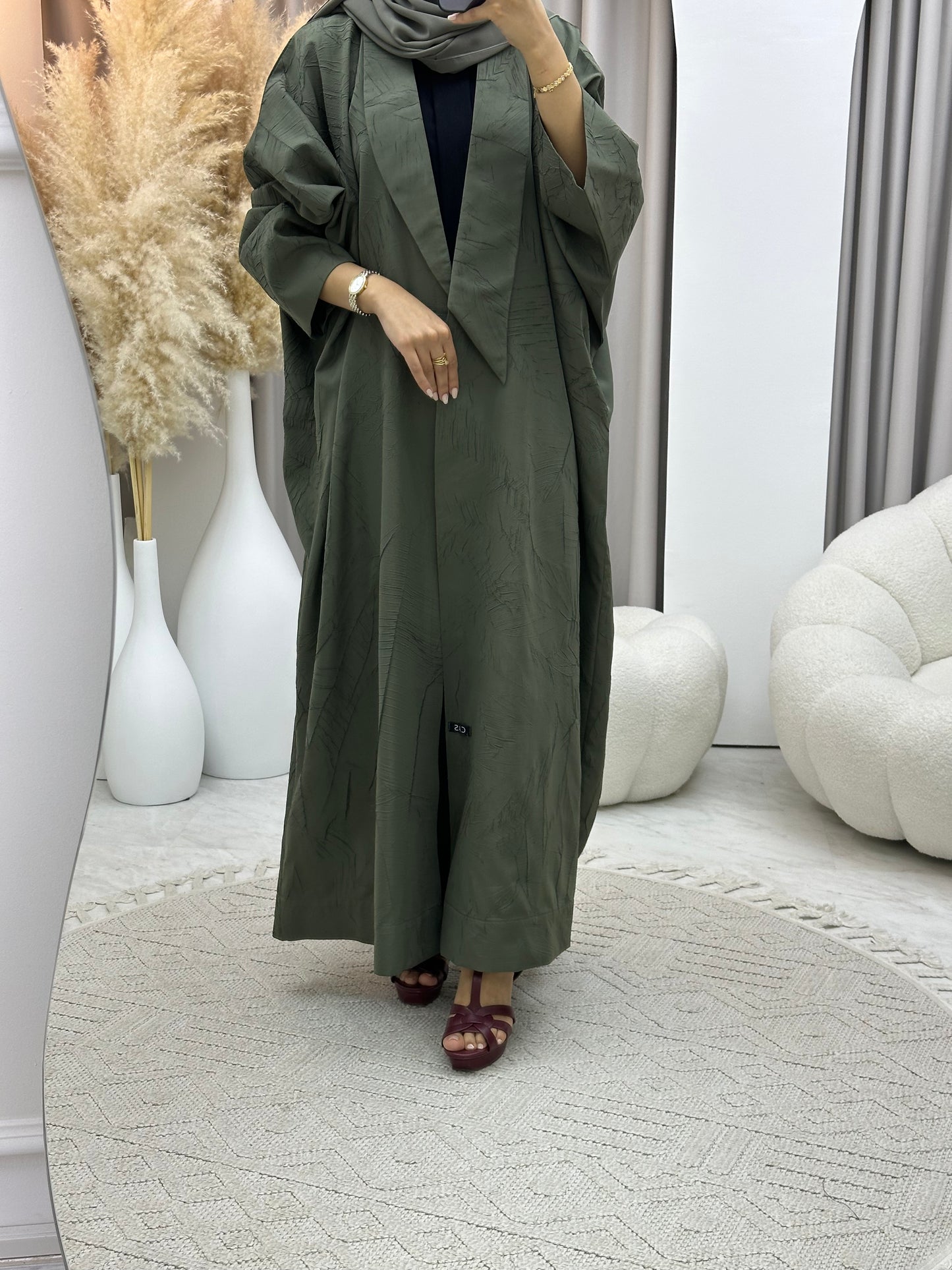 C 0427 Olive Bisht Abaya