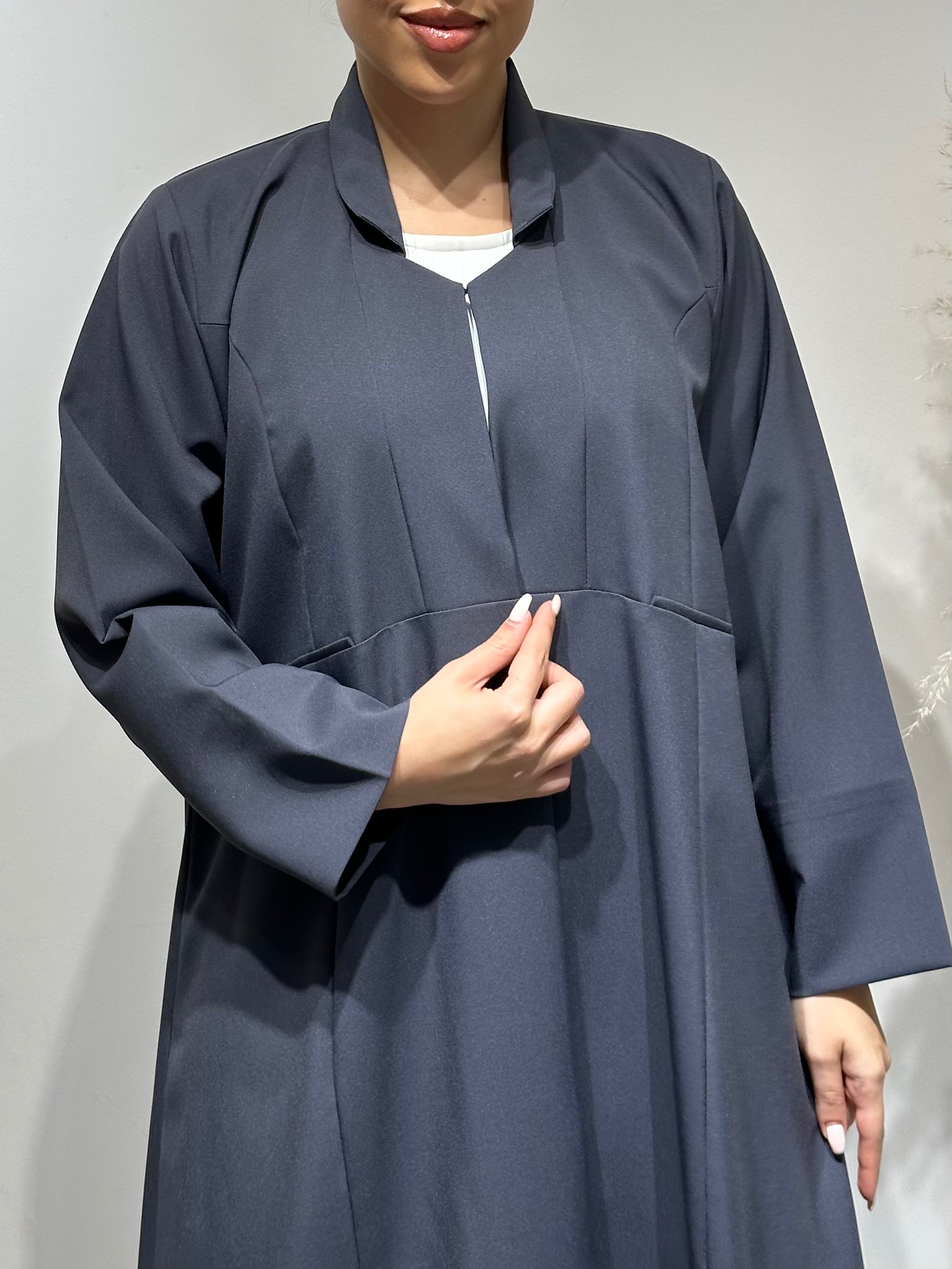 C 1650 Dark Grey Abaya
