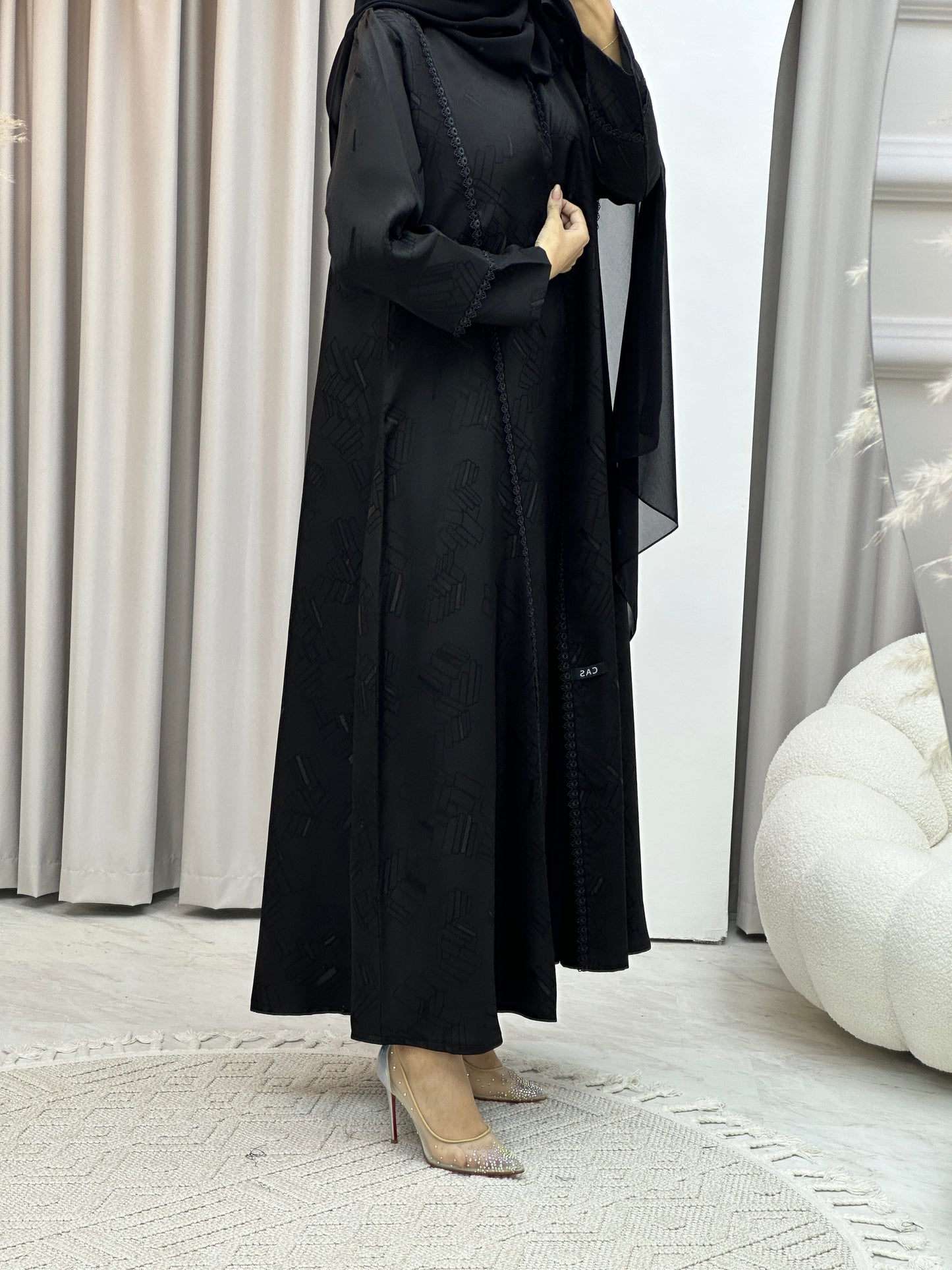 C Lace Jacquard Kloosh Abaya Set