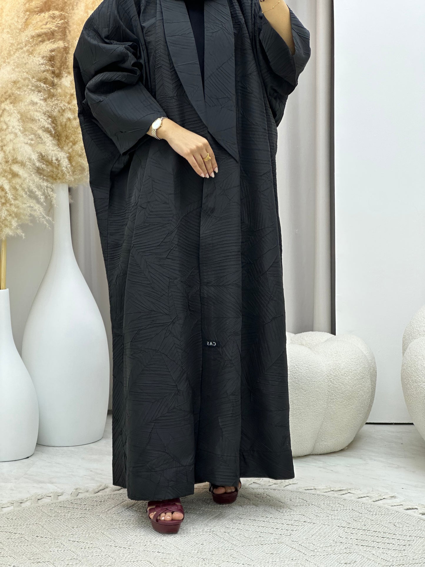 C 0427 Black Bisht Abaya