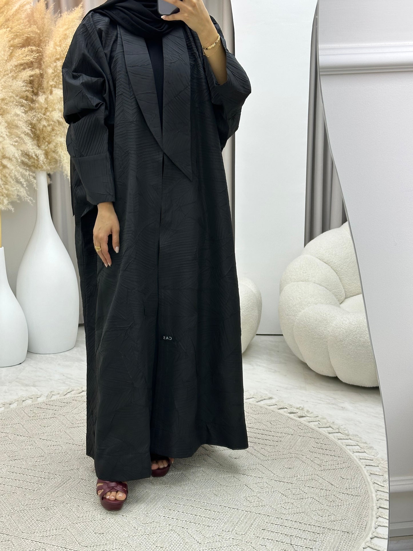 C 0427 Black Bisht Abaya