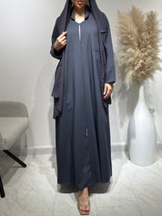 C 1650 Dark Grey Abaya
