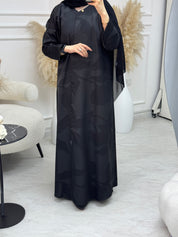 C 1080 Black Printed Abaya