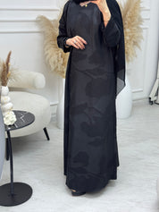 C 1080 Black Printed Abaya