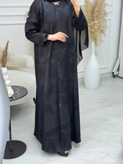 C 1080 Black Printed Abaya