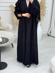 C 1081 Black Printed Abaya